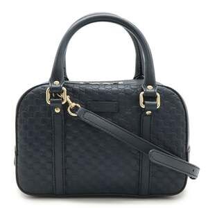 GUCCI Authentic Blue Leather Shoulder Bag